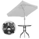 Multigarden dārza galds, apaļš, stikla, 80 cm, ar vietu saulessargam, melns