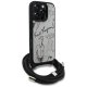 Karl Lagerfeld Crossbody Grained Pattern & Logo vāciņš iPhone 16 Pro, pelēks