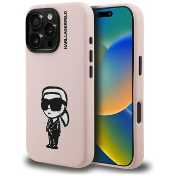 Чехол Karl Lagerfeld Silicone Karl Sketch MagSafe для iPhone 16 Pro Max, Розовый