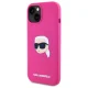 Чехол Karl Lagerfeld Silicone Karl Head Print MagSafe для iPhone 15, фуксия