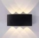 Up Down LED Wall Sconce Light, Indoor Outdoor Waterproof Lamp, 6W 4000K, Black