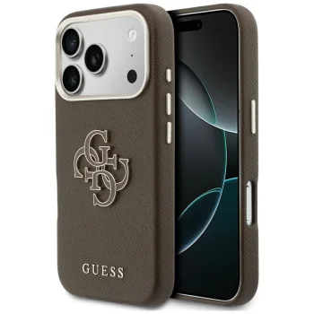 Чехол Guess FW Resin Logo для iPhone 17 Pro Max, коричневый