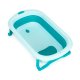 ECOTOYS Foldable Baby Bathtub with Drain Plug for Travel, Blue