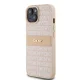 Чехол DKNY для iPhone 15 Mono Stripe & Metal Logo, розовый