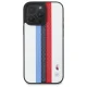 BMW BMHMP16X23PUPTH iPhone 16 Pro Max 6.9" balts/balts cietais futrālis M Perf. Trīskrāsu apdrukātas svītras...