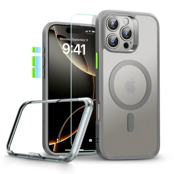 ESR iPhone 16 Pro Max vāciņš Classic Pro Set Halolock MagSafe, pelēks