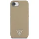 Guess Grained Triangle MagSafe vāciņš priekš iPhone 16e, brūns