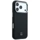 Чехол Mercedes Leather Semi Wrap Wood Effect MagSafe для iPhone 17 Pro Max, черный