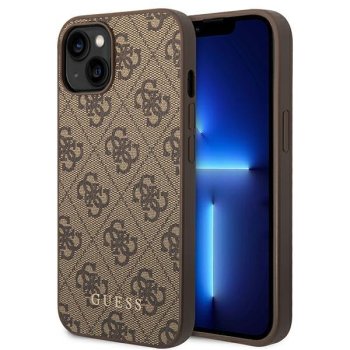 Apple iPhone 14 Plus 6,7" Guess 4G Metal Gold Logo Case Cover (GUHCP14MG4GFBR), Brown | Telefona Maciņš Vāks Apvalks...