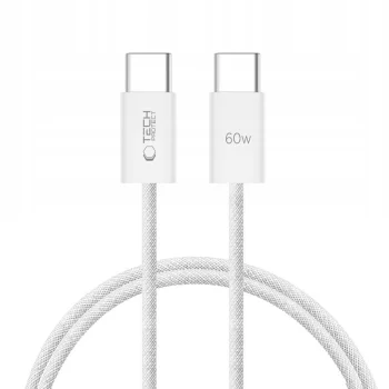 Tech-Protect UltraBoost Classic USB-C / USB-C PD kabelis 60W 1m, balts