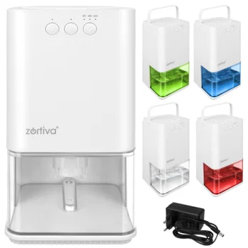 Zortiva Brezia Air Dehumidifier, 380 ml/24h, 1400 ml Tank, White