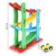 Kruzzel Wooden Car Track and Slide with 4 Cars