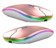 Беспроводная RGB LED оптическая мышь с аккумулятором Bluetooth, rose gold