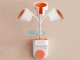 Adjustable Wall Mount Holder for Hair Dryer and Shower Head, White/Orange