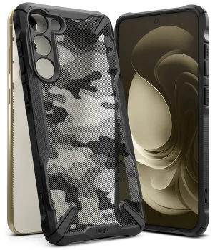 Samsung Galaxy S23+ Plus (SM-S916) Ringke Fusion X Case Cover Bumper, Camo Black | Чехол Обложка...