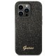 Guess iPhone 14 Pro vāciņš Glitter Script, melns