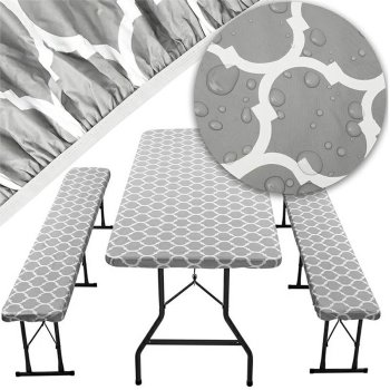 Galdauta pārklājs dārza galdam+2 soliem | Tablecloth cover for garden table+2 benches