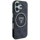 Чехол Guess IML Metal Glitter 4G Circle Triangle MagSafe для iPhone 16, Черный