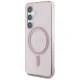 Чехол Guess Glitter Circle Classic Logo MagSafe для Samsung Galaxy S25 Pink