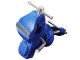 Rotating cast iron bench vise with anvil, blue