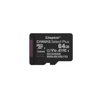 Карта памяти Kingston Canvas Select Plus microSD 64GB 100MB/s с адаптером, черная