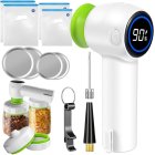 Electric Vacuum Sealer Pump for Food, Jars, and Bags, Rechargeable, White