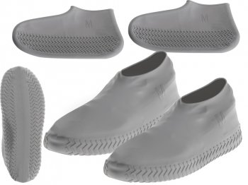 Ūdensizturīgi Gumijas Apavu Pārvalki Zābaki, M Izmērs 35-38, Pelēki | Waterproof Rubber Rain Shoes Boots Covers