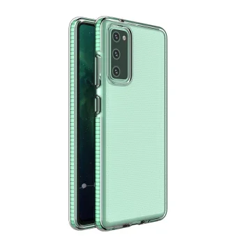 Spring Case caurspīdīgs vāciņš Samsung Galaxy A72 4G ar krāsainu rāmi, piparmētru