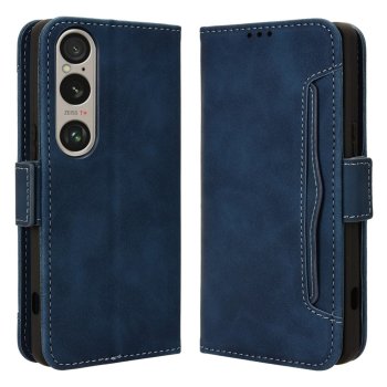 Sony Xperia 1 VI Wallet Design Multiple Card Slots Stand Leather Phone Case Cover, Blue | Telefona Vāciņš Maciņš...
