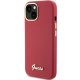 Guess iPhone 15 Case Silicone Script Metal Logo & Frame, Red