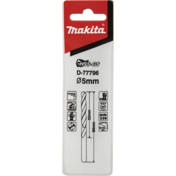 Сверло по металлу Makita D-77796 HSS-GS, 5 x 86 мм