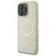 Guess Saffiano Peony Classic Logo MagSafe iPhone 16 Pro Max Case - Gold