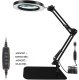 Kosmētiskā LED galda lampa ar lupu 3x, melna