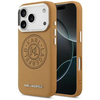 Karl Lagerfeld Point & Metal Logo MagSafe vāciņš iPhone 17 Pro Max – brūns | Phone Case Cover
