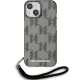 Karl Lagerfeld iPhone 15 / 14 / 13 vāciņš IML Mono KL Pattern & Cord, melns