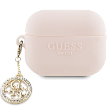 Чехол Guess для AirPods Pro 2 3D Rubber 4G Diamond Charm, розовый