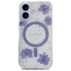 Guess Resin Flowers Glitter MagSafe vāciņš Apple iPhone 16, violets