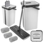 Dual Chamber Mop and Bucket Set Ruhhy 27232 with 3 Washable Microfiber Pads, 11L