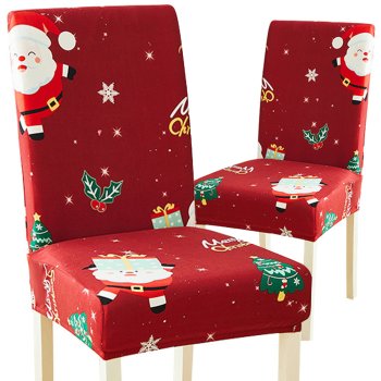 Universal Christmas Santa Claus Chair Cover with Elastic Band