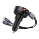 Baseus Enjoyment Pro 60W auto lādētājs ar ievelkamu USB-C/Lightning kabeli melns