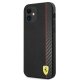 Ferrari iPhone 12 mini Case On Track Carbon Stripe, Black