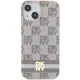 DKNY iPhone 15 vāciņš IML Checkered Mono Pattern MagSafe, bēšs