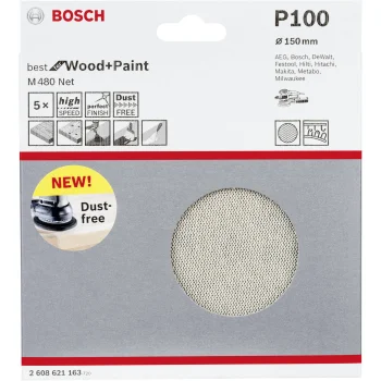 Bosch M480 slīpēšanas siets 150 mm K100, 5 gab.