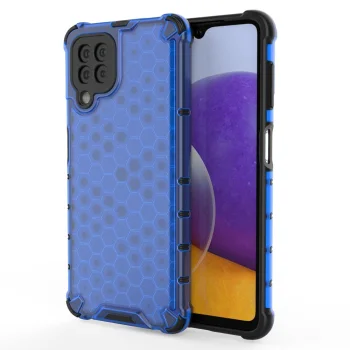 Vāciņš Samsung Galaxy A22 4G Honeycomb Case ar TPU rāmi, zils