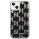 Karl Lagerfeld Liquid Glitter Monogram Case for iPhone 14, Black