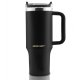 Berdsen Vacuum Thermos Mug with Straw Set, 1180 ml, Black