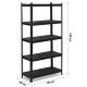 Humberg HR-851 metāla noliktavas plaukts 180x90x40 cm, melns