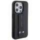 BMW iPhone 15 Pro vāciņš Grip Stand Smooth & Carbon, melns