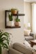 Divu līmeņu sienas plaukts puķēm un dekoriem loft stilā ModernHome