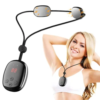 Kakla elektrostimulators ar USB, 15 intensitātes līmeņi, 4 sildīšanas režīmi, melns